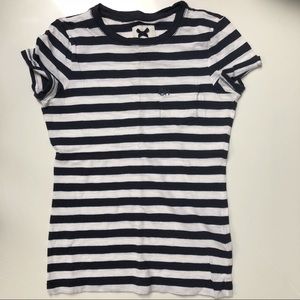 Gilly Hicks white & navy striped tee shirt